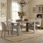 71-Inch Rectangular Farmhouse Dining Table with Trestle Base