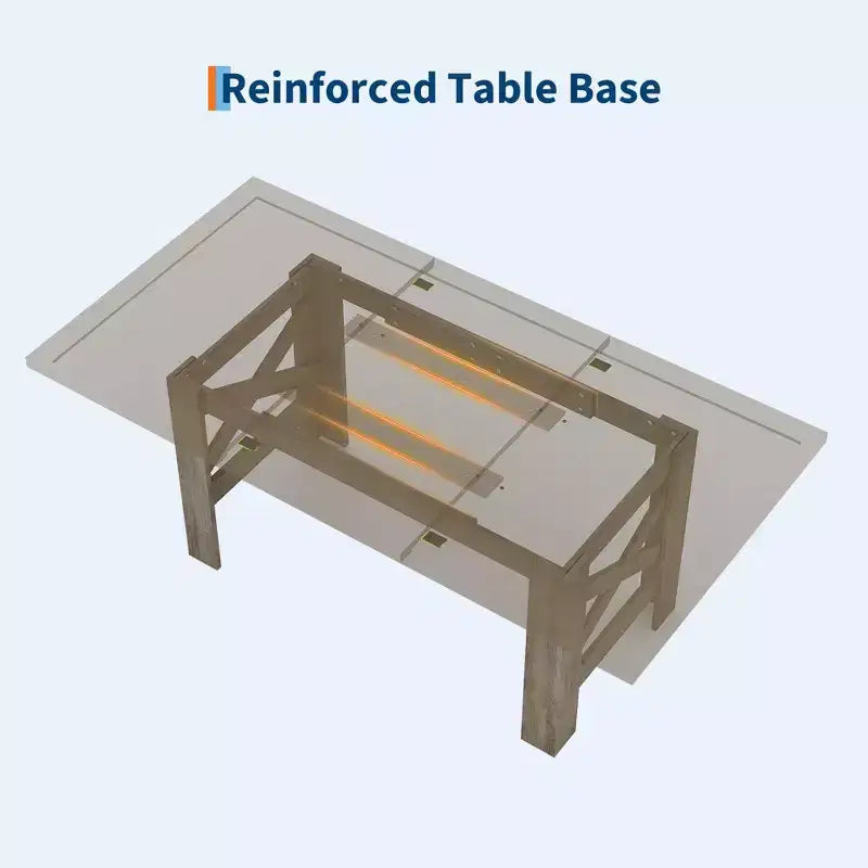 71-Inch Rectangular Farmhouse Dining Table with Trestle Base