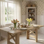 71-Inch Rectangular Farmhouse Dining Table with Trestle Base