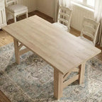 71-Inch Rectangular Farmhouse Dining Table with Trestle Base
