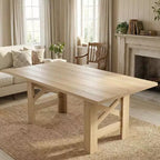 71-Inch Rectangular Farmhouse Dining Table with Trestle Base