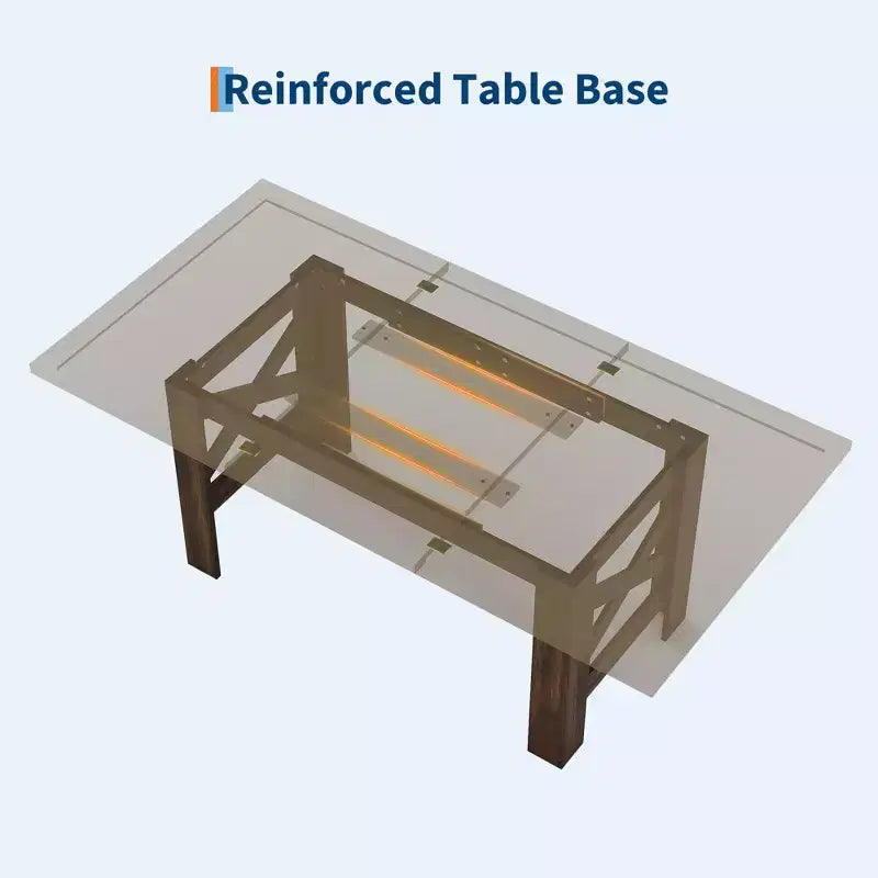 71-Inch Rectangular Farmhouse Dining Table with Trestle Base