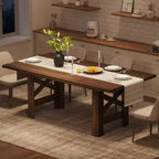 71-Inch Rectangular Farmhouse Dining Table with Trestle Base
