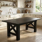 71-Inch Rectangular Farmhouse Dining Table with Trestle Base