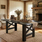 71-Inch Rectangular Farmhouse Dining Table with Trestle Base