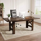 71-Inch Rectangular Farmhouse Dining Table with Trestle Base