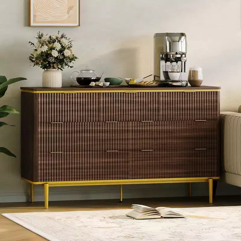 7-Drawer Dresser with Fluted Panel Design, 54 Inch Wide Chest of Drawers