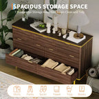 7-Drawer Dresser with Fluted Panel Design, 54 Inch Wide Chest of Drawers