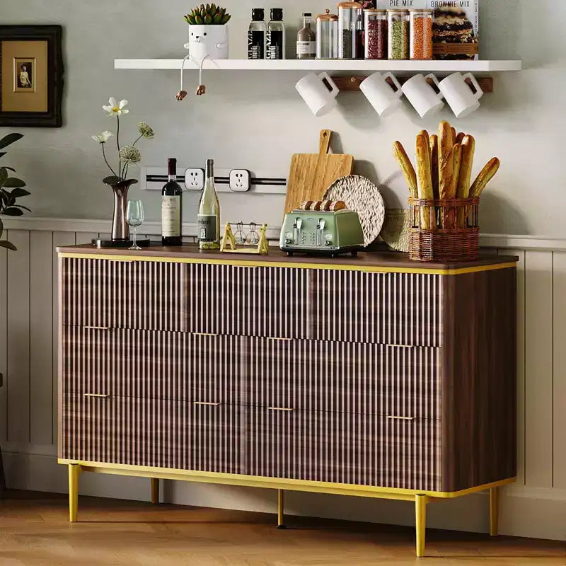 7-Drawer Dresser with Fluted Panel Design, 54 Inch Wide Chest of Drawers