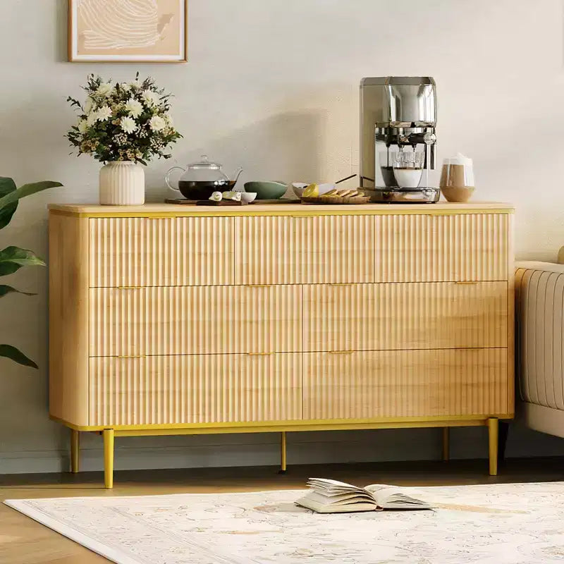 7-Drawer Dresser with Fluted Panel Design, 54 Inch Wide Chest of Drawers