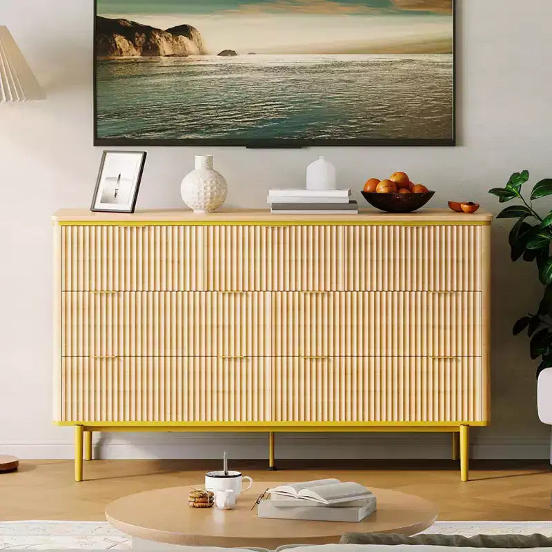 7-Drawer Dresser with Fluted Panel Design, 54 Inch Wide Chest of Drawers