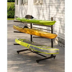 3-Tier Freestanding Kayak Storage Rack with Lockable Wheels