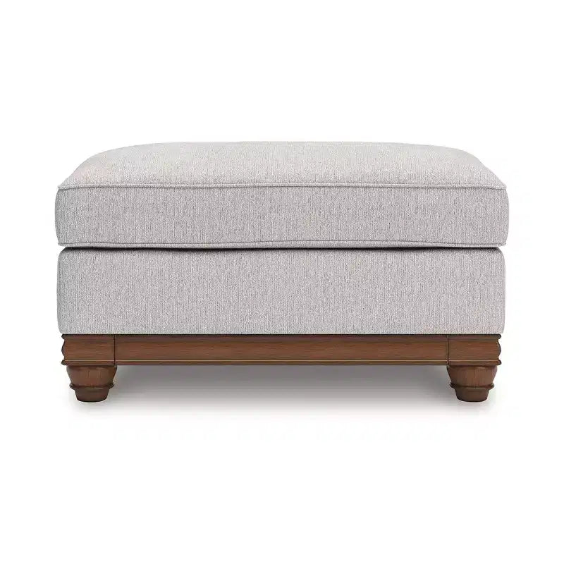 Ottoman, Textured Polyester Upholstery, Sandstone