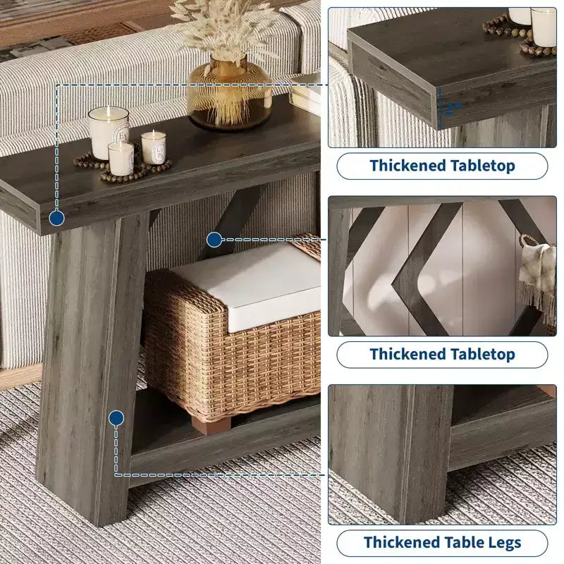 70.9" Entryway Console Table with 2-Tier Storage, Narrow Sofa Table for Hallway and Living Room