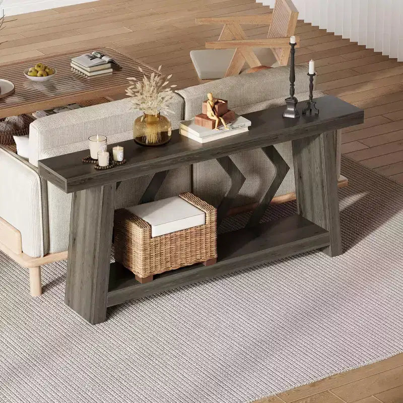 70.9" Entryway Console Table with 2-Tier Storage, Narrow Sofa Table for Hallway and Living Room