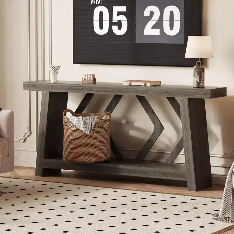70.9" Entryway Console Table with 2-Tier Storage, Narrow Sofa Table for Hallway and Living Room