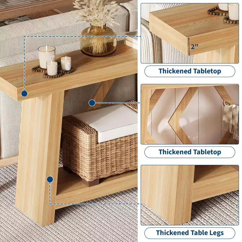70.9" Entryway Console Table with 2-Tier Storage, Narrow Sofa Table for Hallway and Living Room
