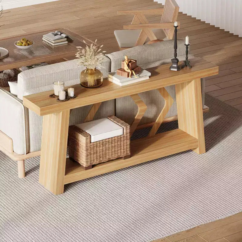 70.9" Entryway Console Table with 2-Tier Storage, Narrow Sofa Table for Hallway and Living Room