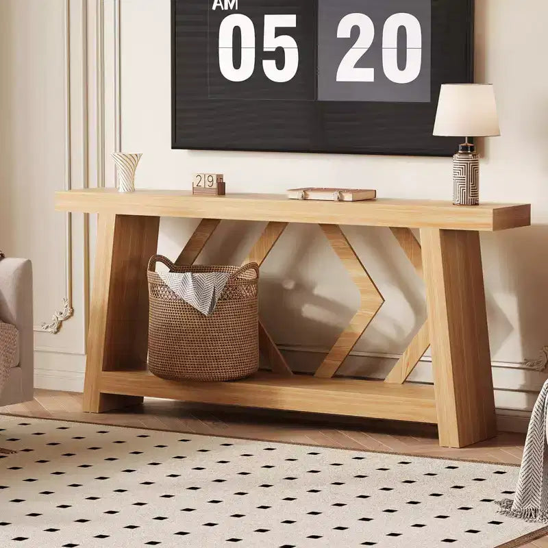 70.9" Entryway Console Table with 2-Tier Storage, Narrow Sofa Table for Hallway and Living Room