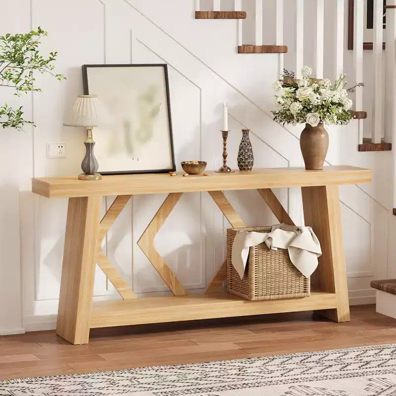 70.9" Entryway Console Table with 2-Tier Storage, Narrow Sofa Table for Hallway and Living Room