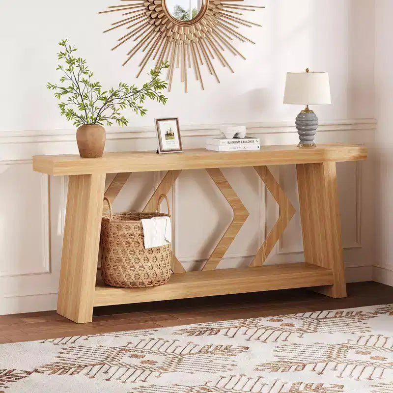 70.9" Entryway Console Table with 2-Tier Storage, Narrow Sofa Table for Hallway and Living Room