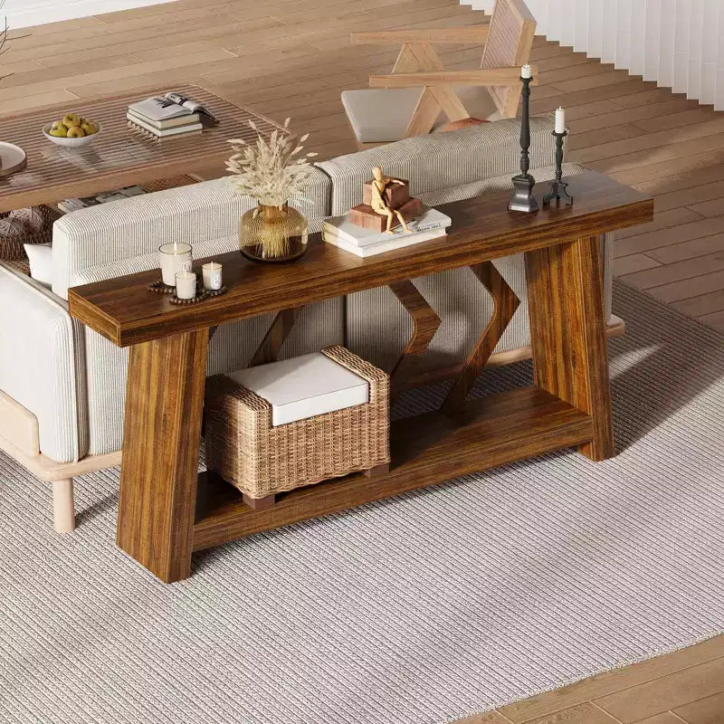 70.9" Entryway Console Table with 2-Tier Storage, Narrow Sofa Table for Hallway and Living Room
