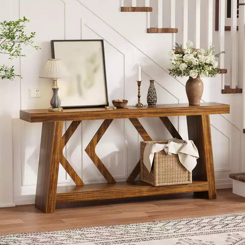70.9" Entryway Console Table with 2-Tier Storage, Narrow Sofa Table for Hallway and Living Room