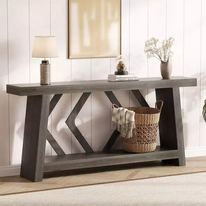 70.9" Entryway Console Table with 2-Tier Storage, Narrow Sofa Table for Hallway and Living Room