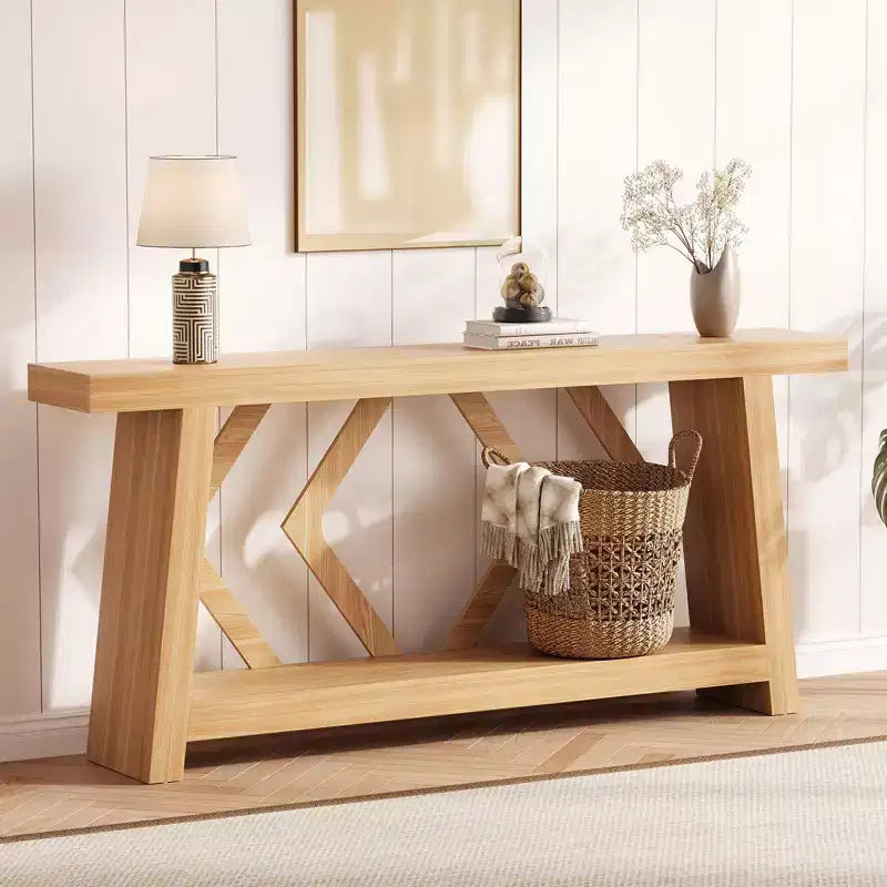 70.9" Entryway Console Table with 2-Tier Storage, Narrow Sofa Table for Hallway and Living Room
