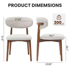 Set of 2 Dining Chairs with High Back and Wood Frame