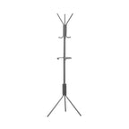 68" Freestanding Metal Coat Rack with Hanging Bar, 6 Hooks and Umbrella Holder