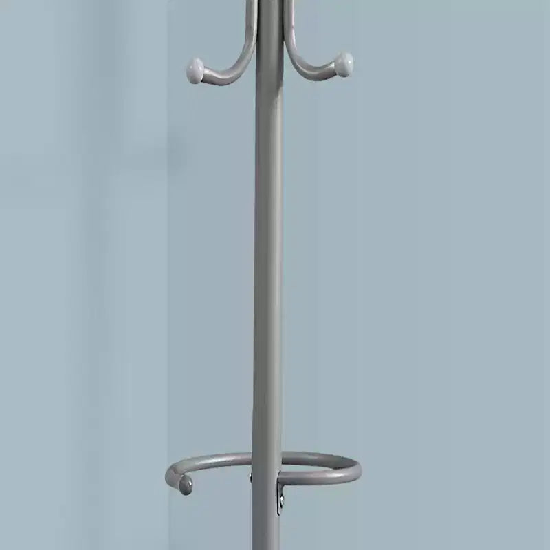 68" Freestanding Metal Coat Rack with Hanging Bar, 6 Hooks and Umbrella Holder