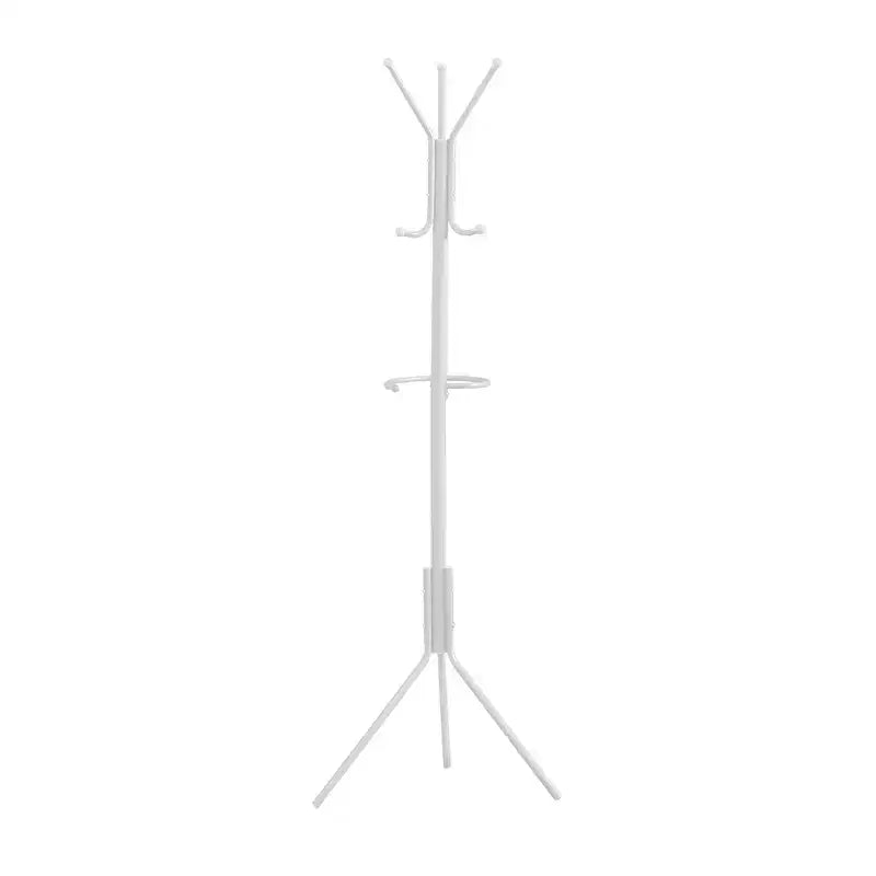 68" Freestanding Metal Coat Rack with Hanging Bar, 6 Hooks and Umbrella Holder