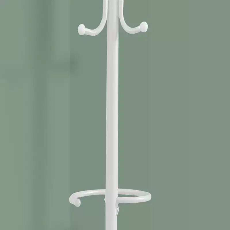 68" Freestanding Metal Coat Rack with Hanging Bar, 6 Hooks and Umbrella Holder