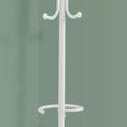 68" Freestanding Metal Coat Rack with Hanging Bar, 6 Hooks and Umbrella Holder
