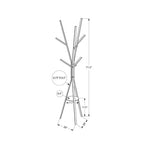 72-Inch Metal Coat Rack with 6 Hooks and MDF Shelf