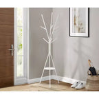 72-Inch Metal Coat Rack with 6 Hooks and MDF Shelf