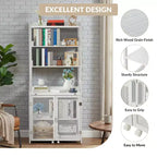 Industrial Bookcase with Metal Frame and Wood Shelves