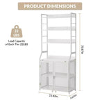 Industrial Bookcase with Metal Frame and Wood Shelves