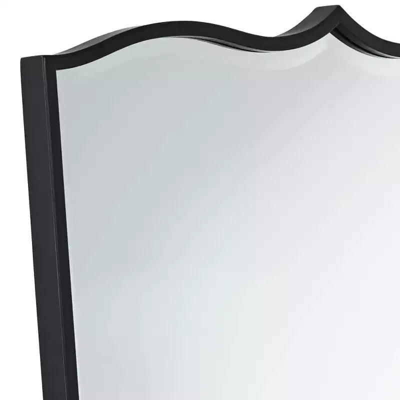 Satin Black Curve Top Wall Mirrors Set of 2