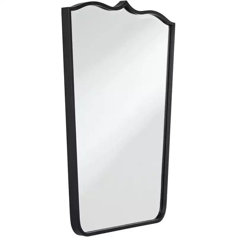 Satin Black Curve Top Wall Mirrors Set of 2