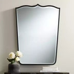 Satin Black Curve Top Wall Mirrors Set of 2