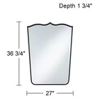 Satin Black Curve Top Wall Mirrors Set of 2