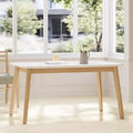 Rectangular Dining Table for 4 - Rubberwood Frame, MDF Top, White