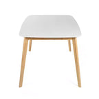 Rectangular Dining Table for 4 - Rubberwood Frame, MDF Top, White