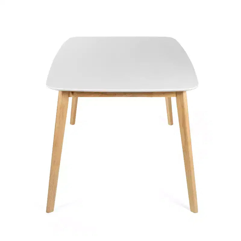Rectangular Dining Table for 4 - Rubberwood Frame, MDF Top, White