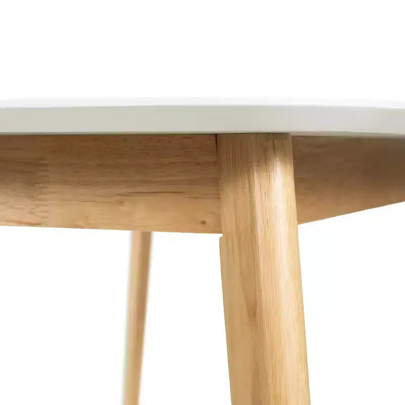 Rectangular Dining Table for 4 - Rubberwood Frame, MDF Top, White
