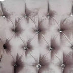 52" Accent Chair – Ivory Fabric, Bone White Finish, Tufted with Nailhead Trim