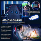 Gaming-Stuhl mit Bluetooth-Lautsprechern, hoher Rücken, PU-Leder Bürostuhl, Rot  