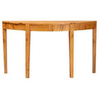 Jihan Real Burl Wood Half Moon Large Console Table Light Mappa Burl